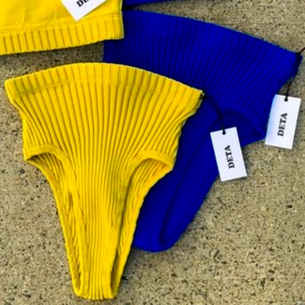 2 Deta Knits High waist bikini bottoms - LARGE